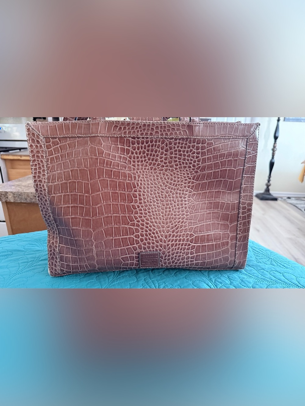 Liz Claiborne Brown Croc-Embossed Tote